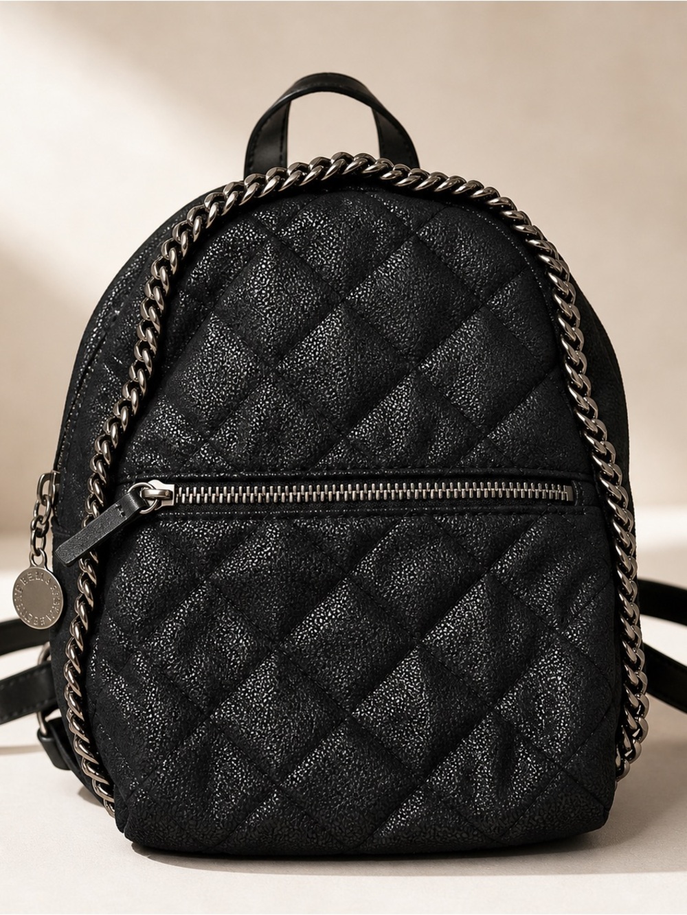 Stella McCartney Falabella Mini Backpack Black Chain Quilted – Read